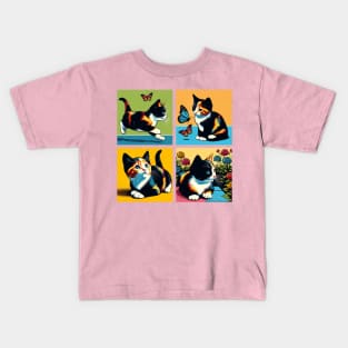 Cat Calico Pop Art - Cute Kitties Kids T-Shirt